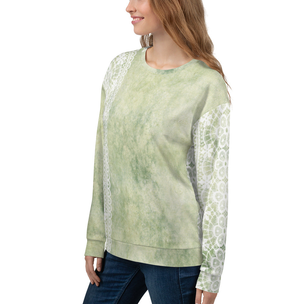 Lace Print sweatshirt, womens long sleeve top, Size XS to 3XL plus size, design 42