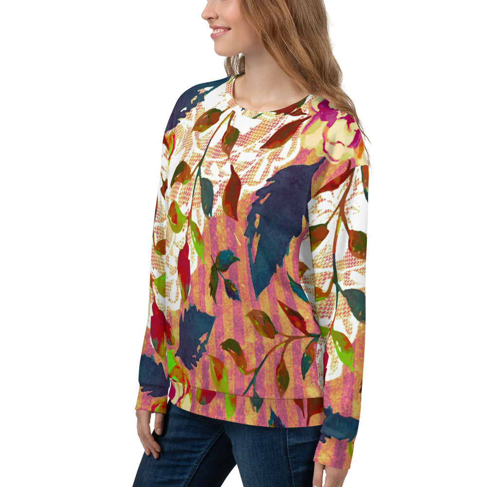 Lace Print sweatshirt, womens long sleeve top, Size XS to 3XL plus size, design 22