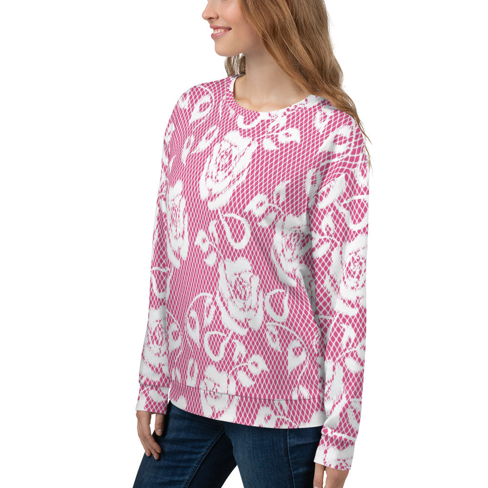 Lace Print sweatshirt, womens long sleeve top, Size XS to 3XL plus size, design 17
