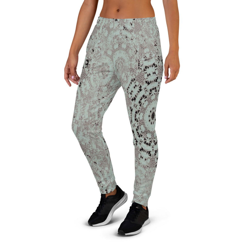 Victorian lace print sweatpants, womens joggers, Size XS to 3XL plus size, design 51