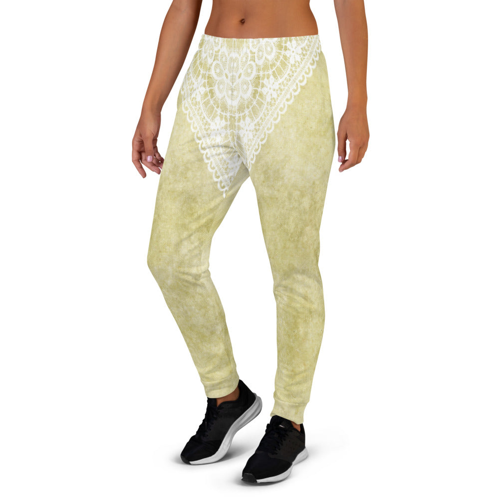 Victorian lace print sweatpants, womens joggers, Size XS to 3XL plus size, design 43