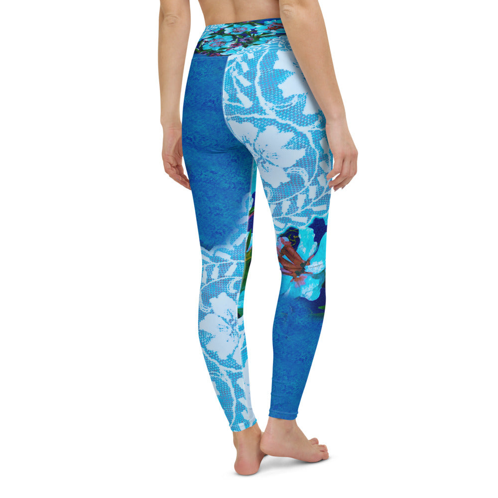 Victorian lace print high waist leggings, XS to XL, design 49