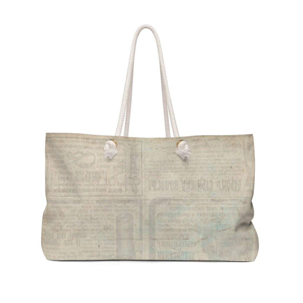 Antique General print weekender bag, casual tote, design 30