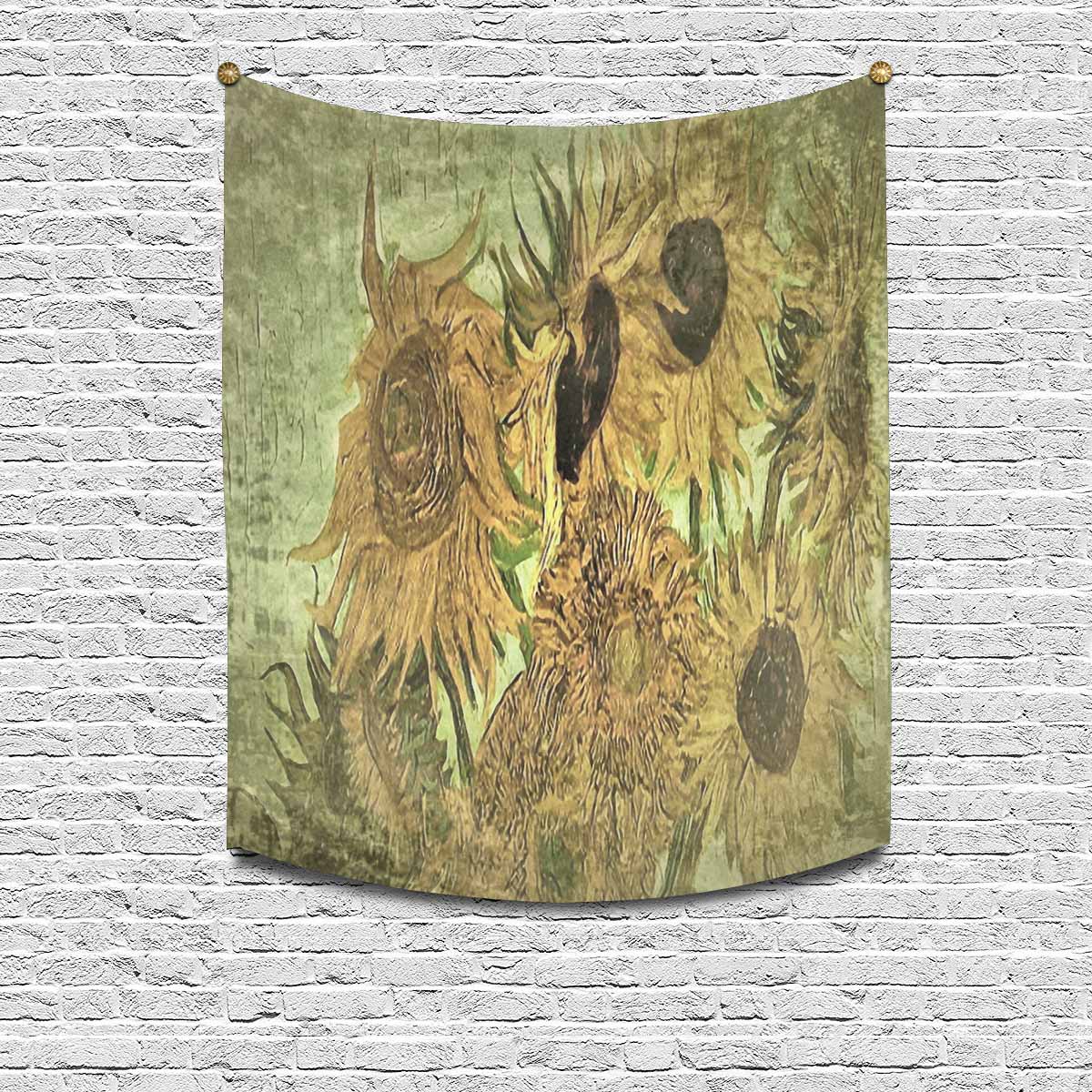 Vintage floral TAPESTRY, MEDIUM 51 in X 60 in, Design 48x C26