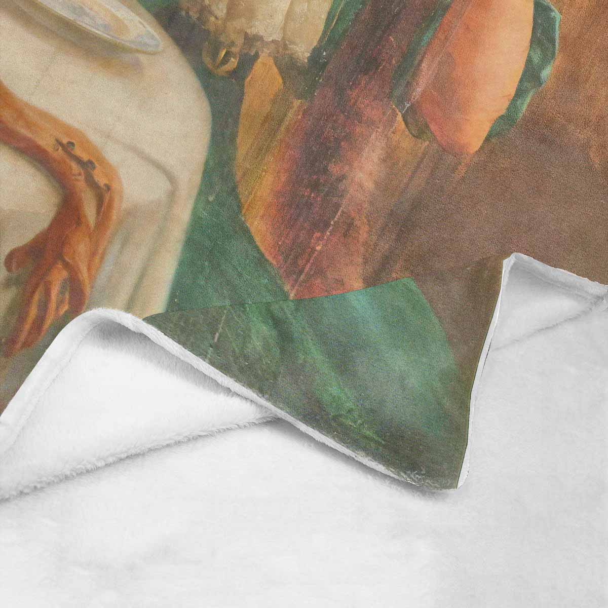 Victorian Lady Design BLANKET, LARGE 60 in x 80 in, Lady In Green