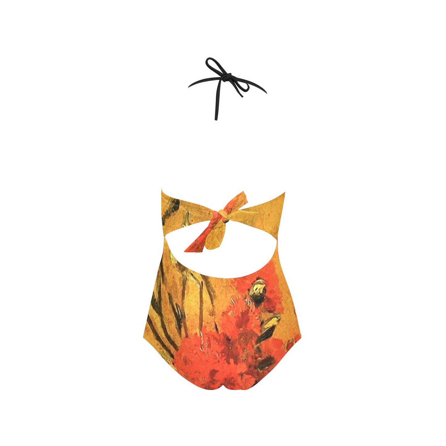 Vintage floral, vintage chest collar, one piece swim wear, Design 61