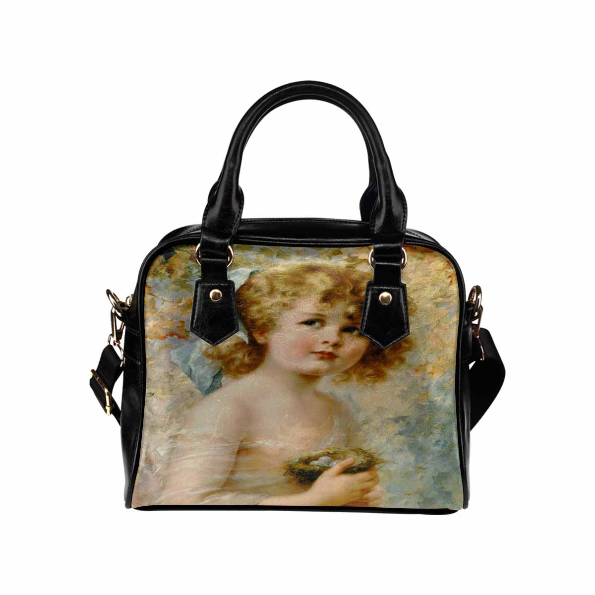Victorian Girl design handbag, Mod 19163453, Girl Holding a Nest
