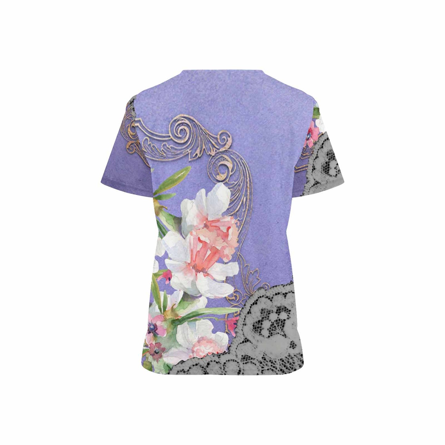 Victorian lace print professional scrubs, nurses scrub, unisex, design 45