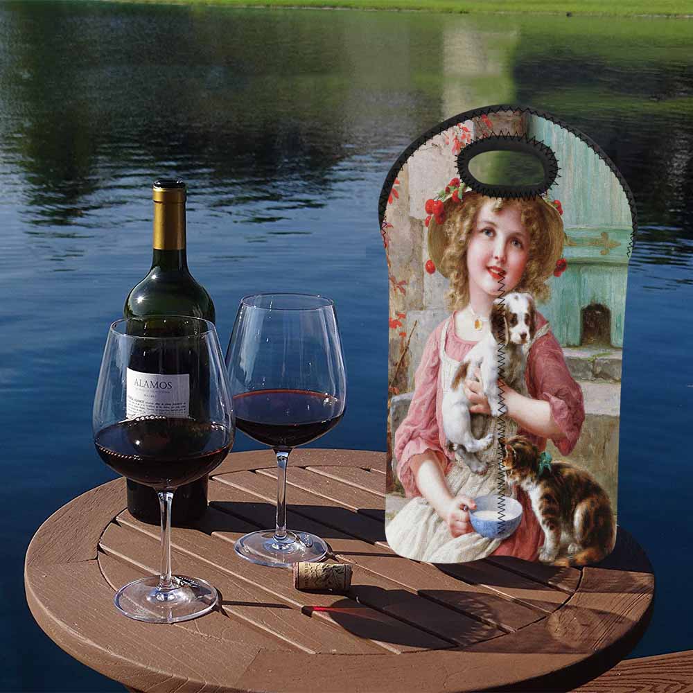 Victorian girl design 2 Bottle wine bag, New Friends