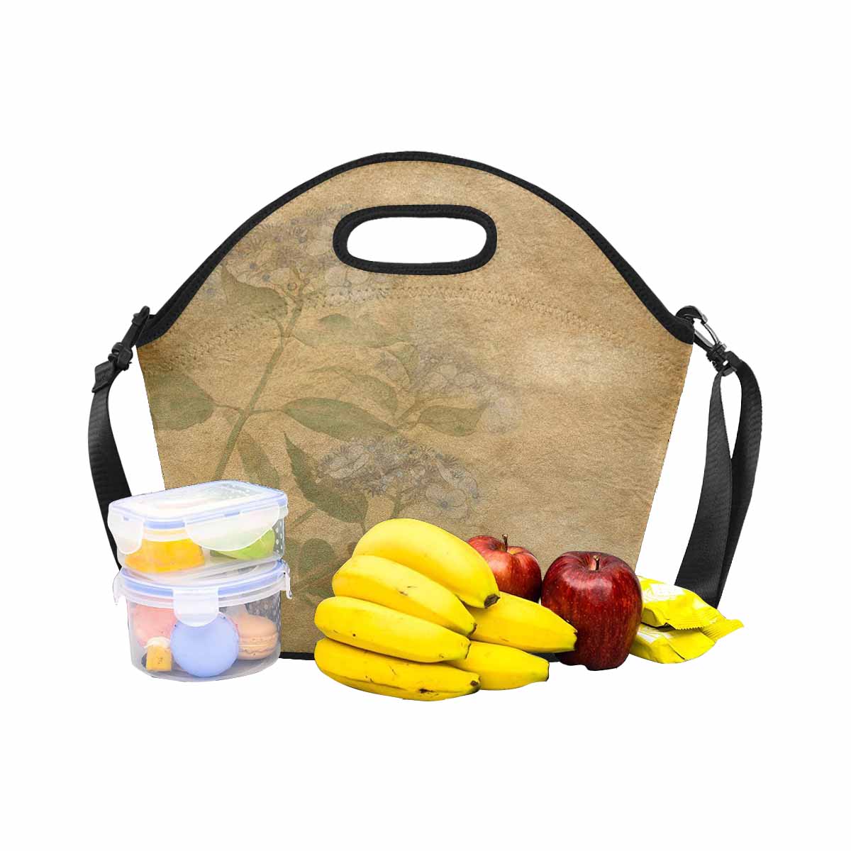 Antique general print, insulated lunch bag, design 28