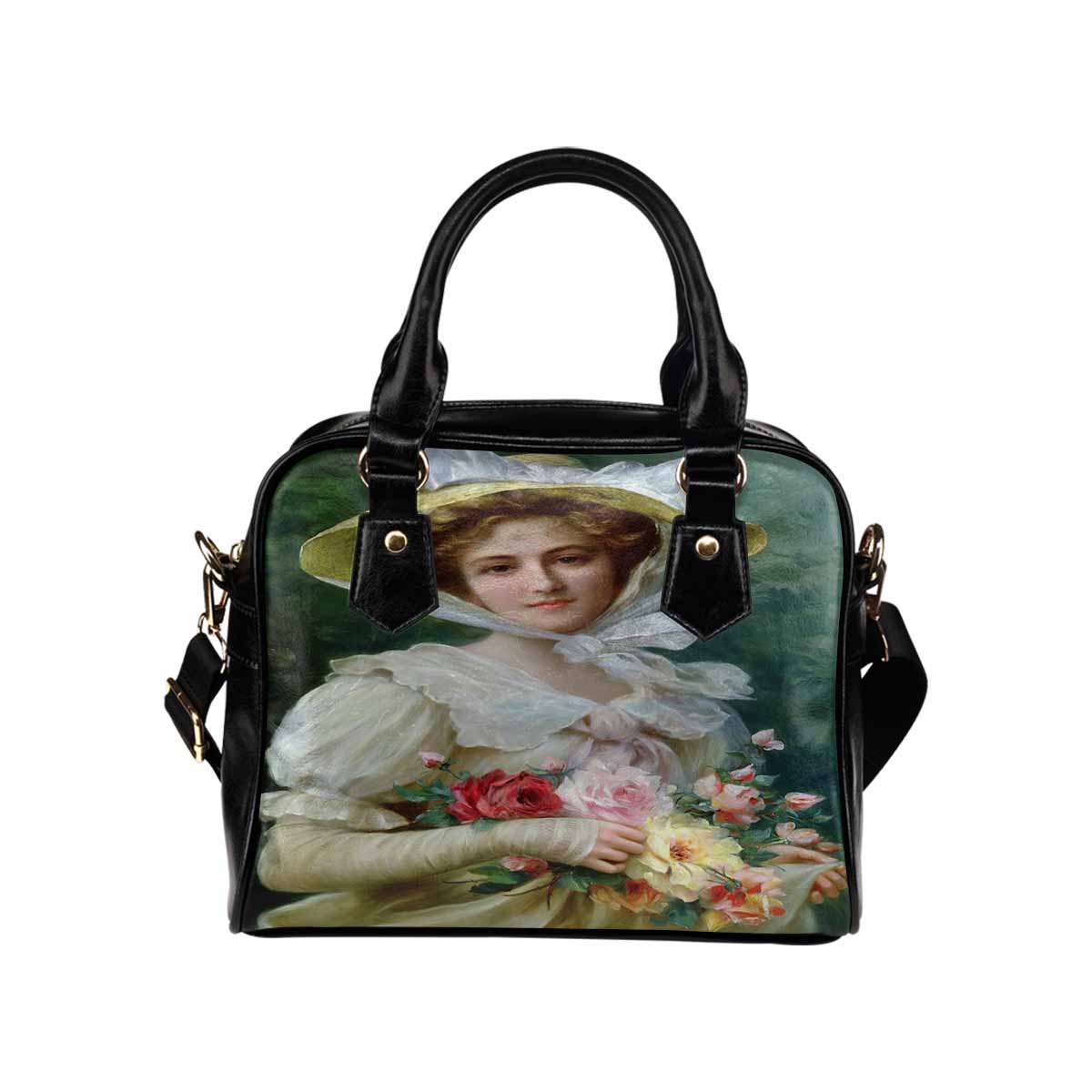 Victorian Lady design handbag, Mod 19163453, Elegant Lady with a Bouquet of Roses 1