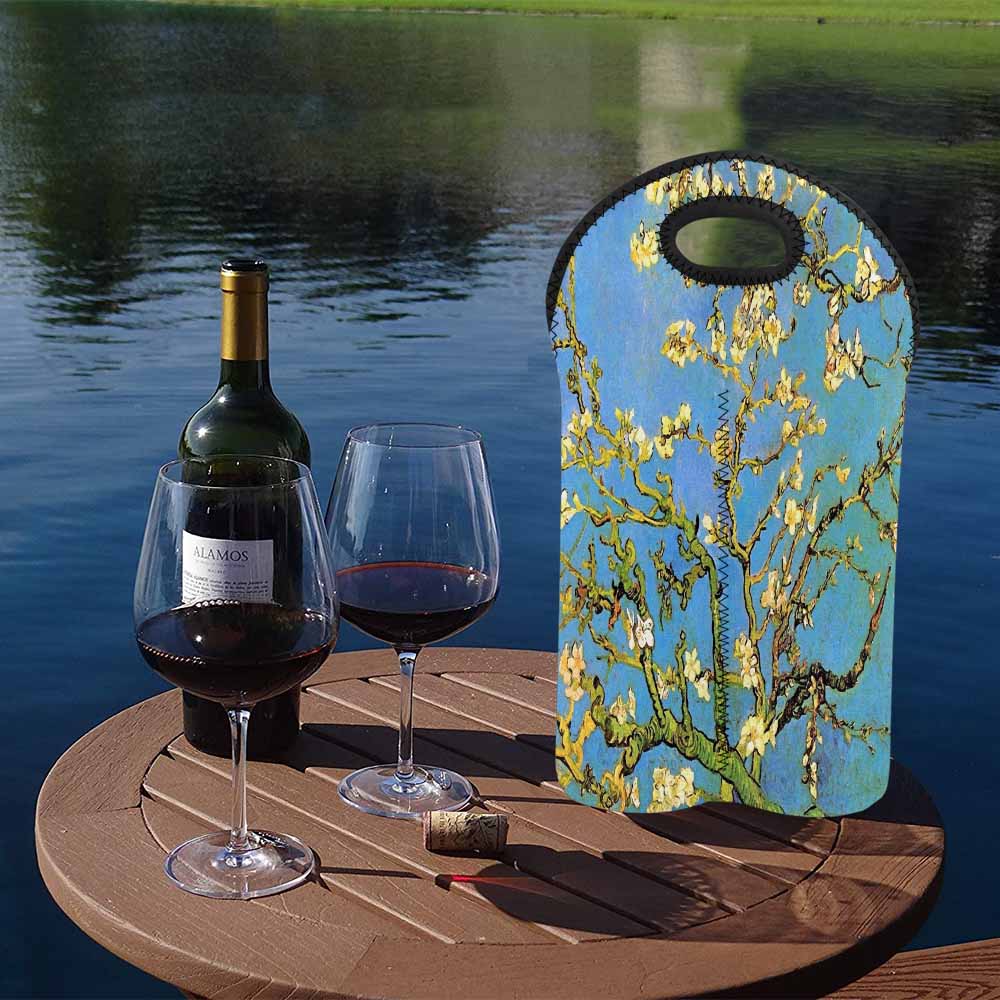 Vintage floral 2 bottle wine bag, Design 20