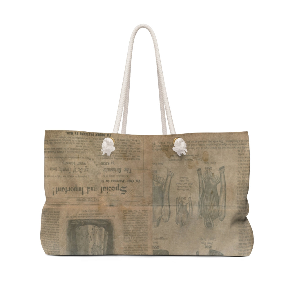 Antique General print weekender bag, casual tote, design 36