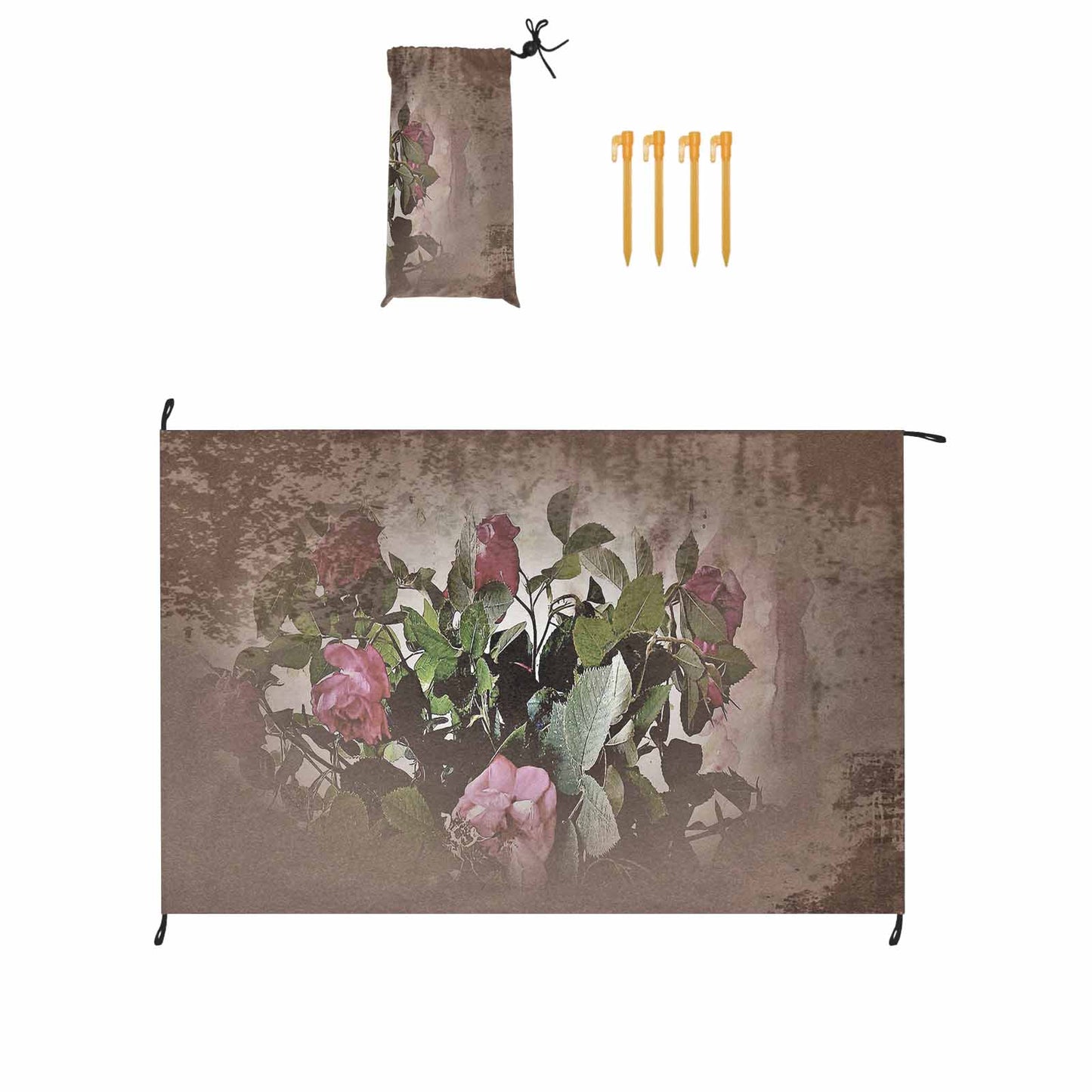 Vintage Floral waterproof picnic mat, 81 x 55in, Design 22x