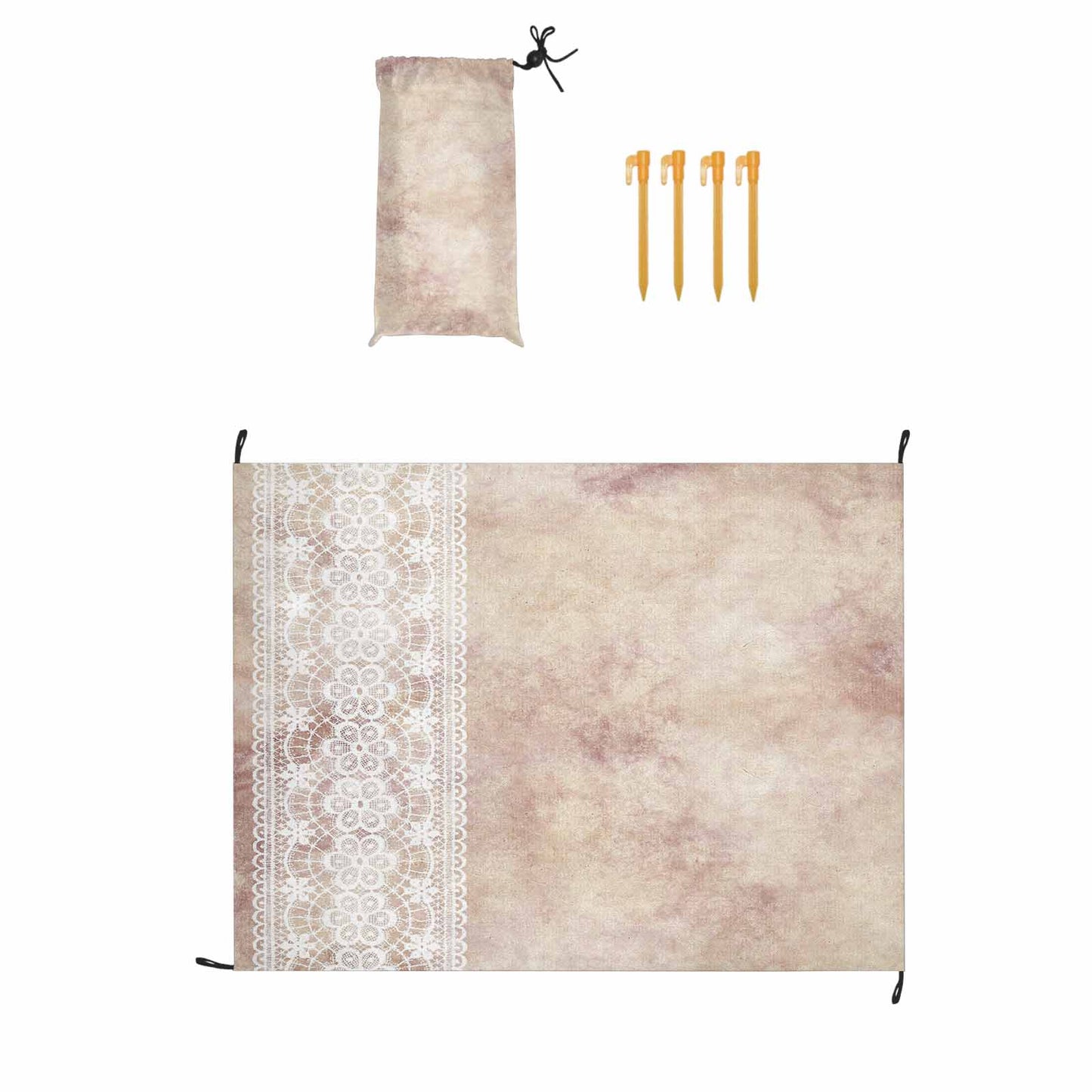 Victorian lace print waterproof picnic mat, 69 x 55in, design 35