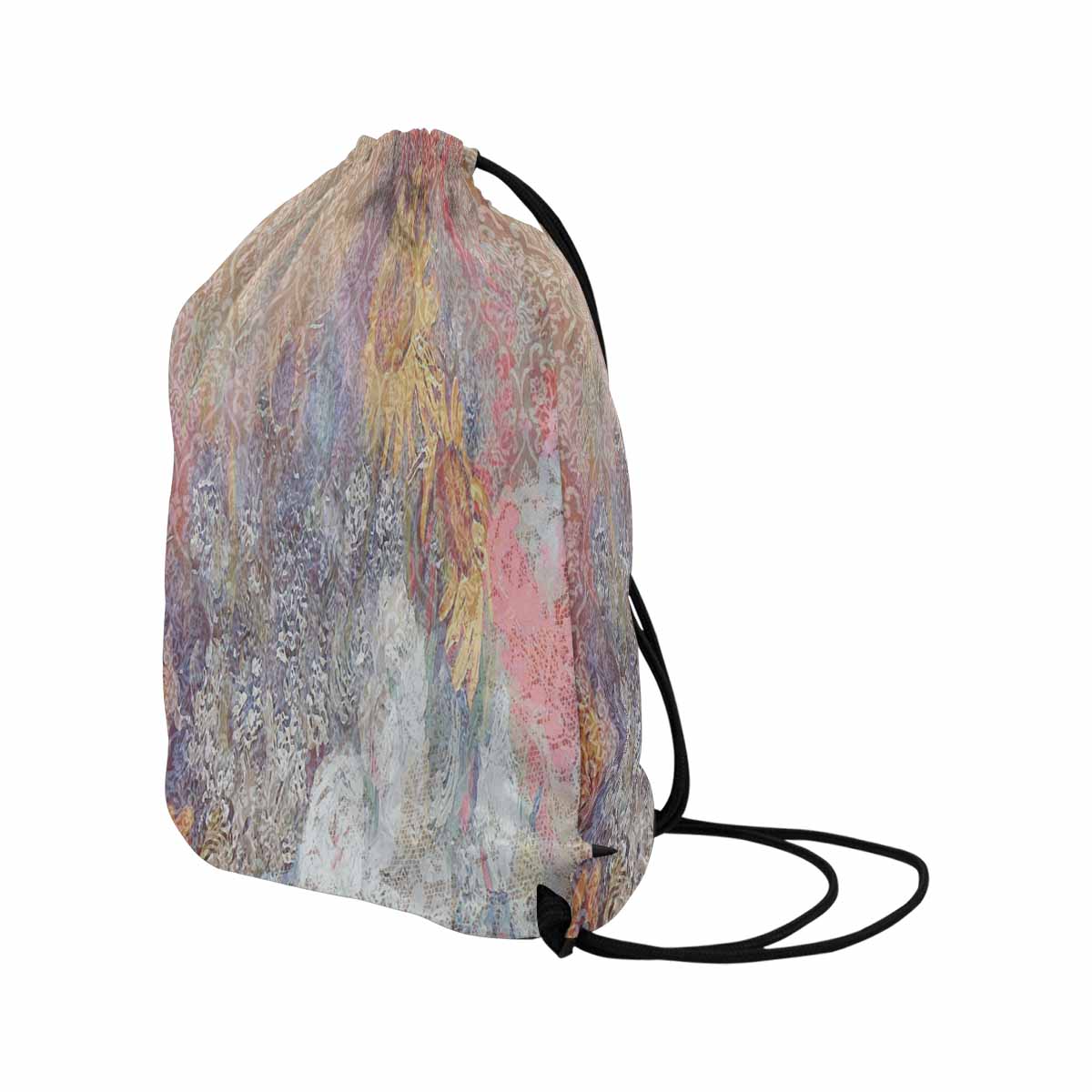 Vintage Floral print, DRAWSTRING BAG, LARGE, Design 54x