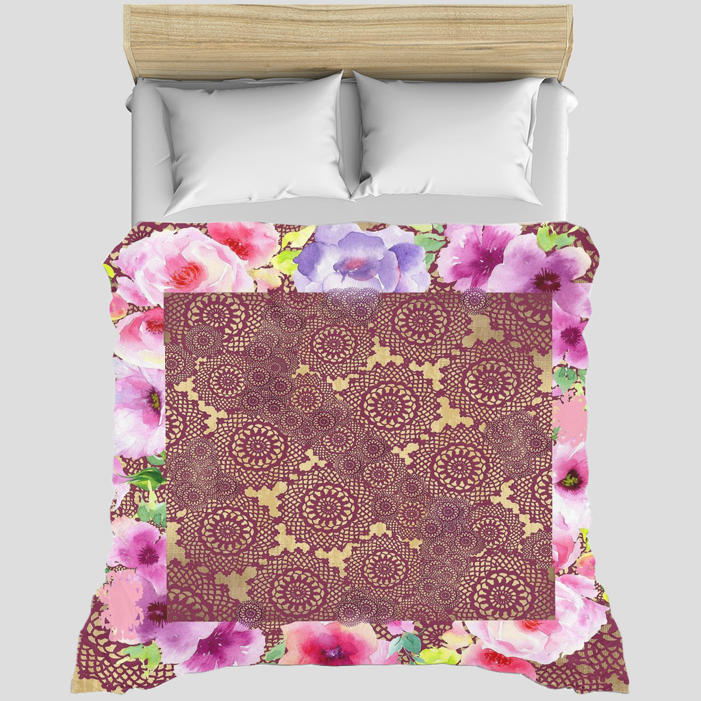 Victorian lace duvet cover, King, queen or twin, Design 13