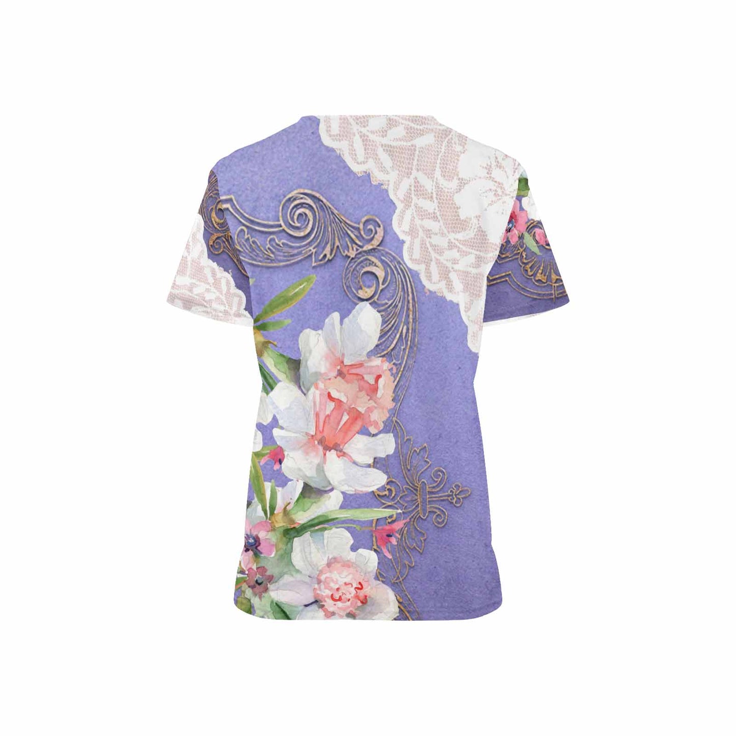 Victorian lace print professional scrubs, nurses scrub, unisex, design 47