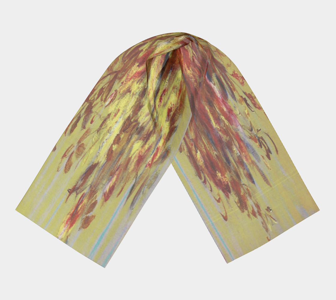 Vintage floral RECTANGLE satin charmeuse scarf, Design 11