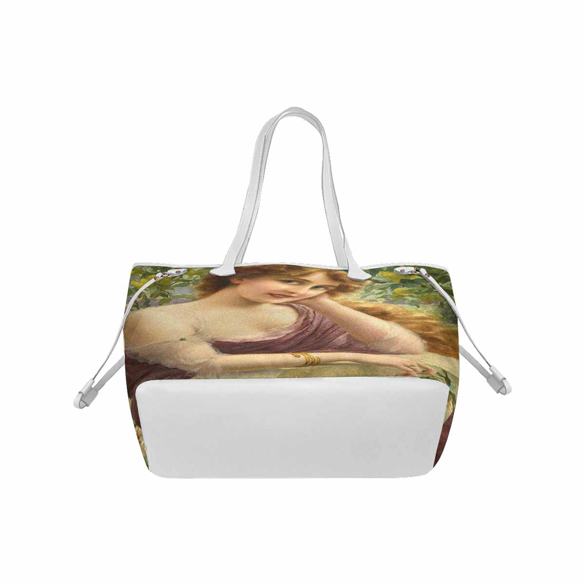 Victorian Lady Design Handbag, Model 1695361, Girl By The Lemon Tree, WHITE TRIM