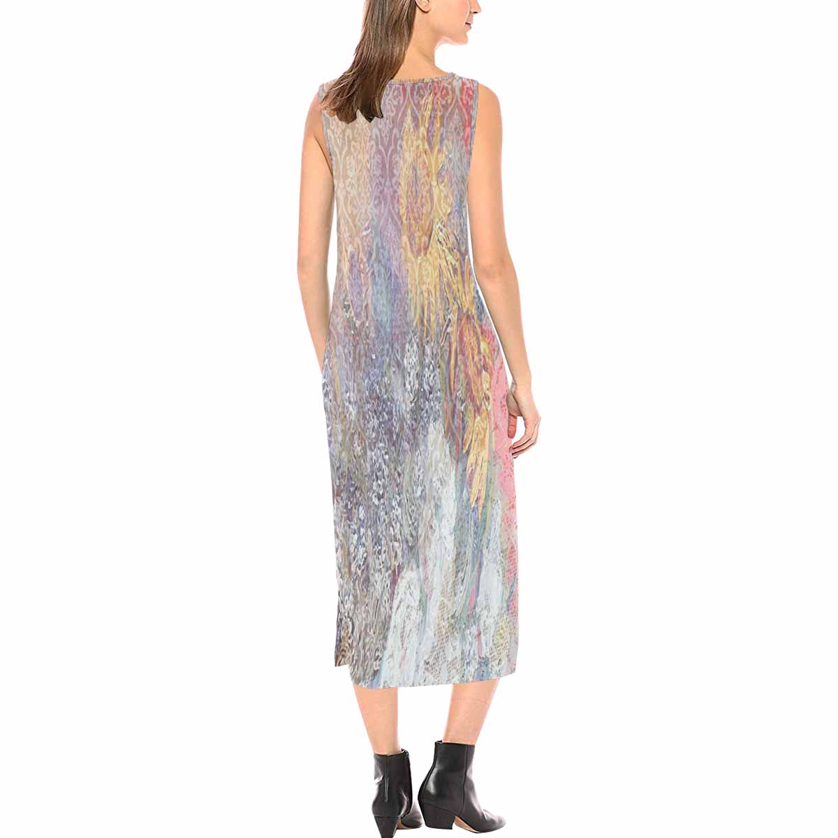 Vintage floral long dress, model D09538 Design 54x