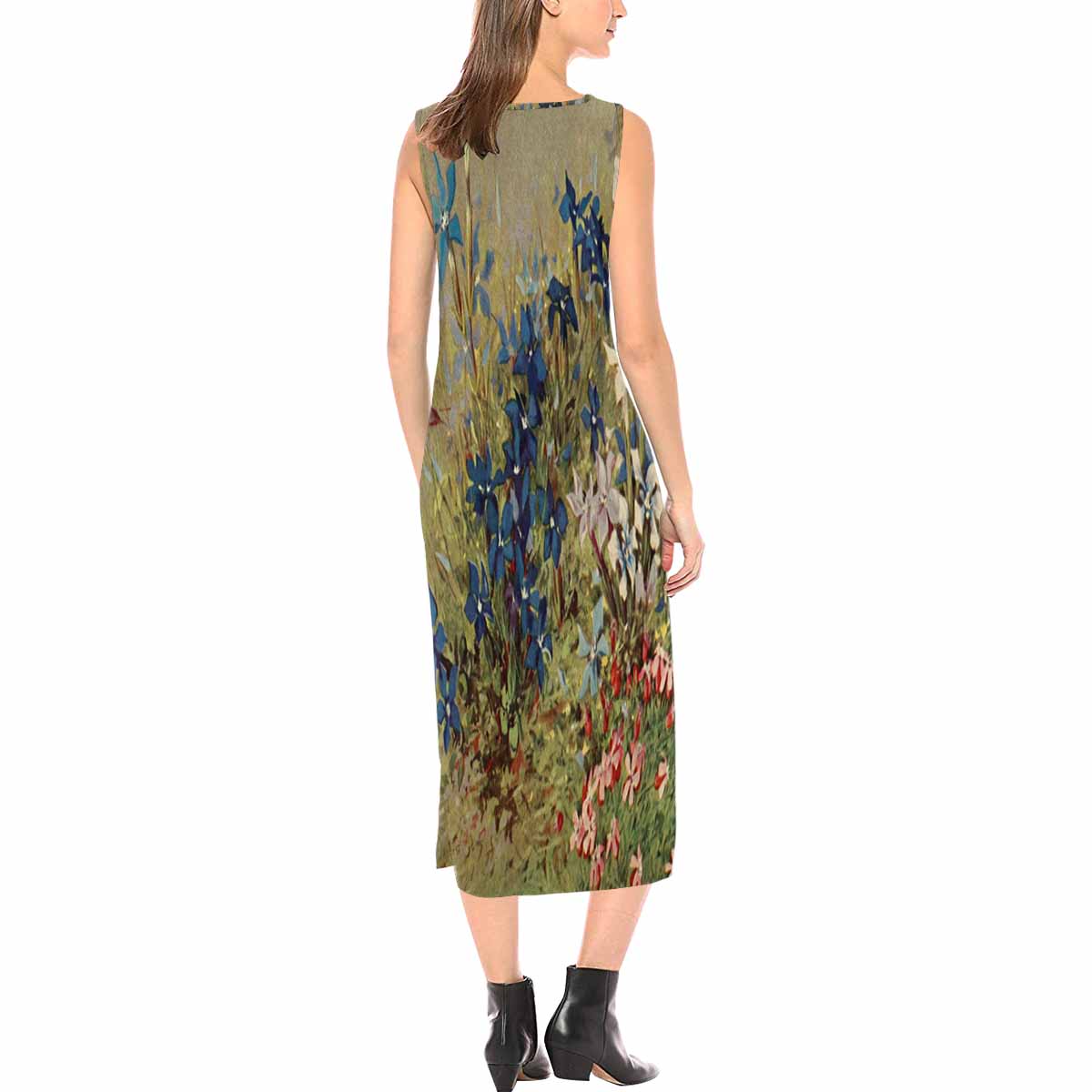 Vintage floral long dress, model D09538 Design 39