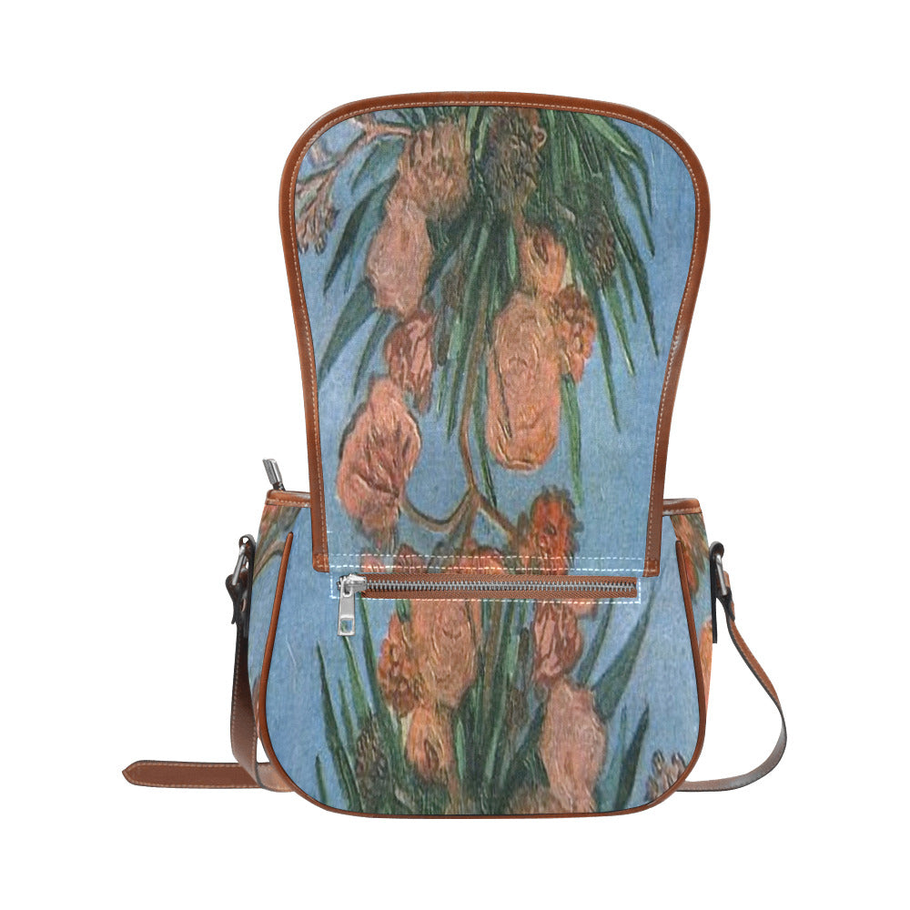 Vintage floral handbag, Design 50 Model 1695341 Saddle Bag/Large (Model 1649)