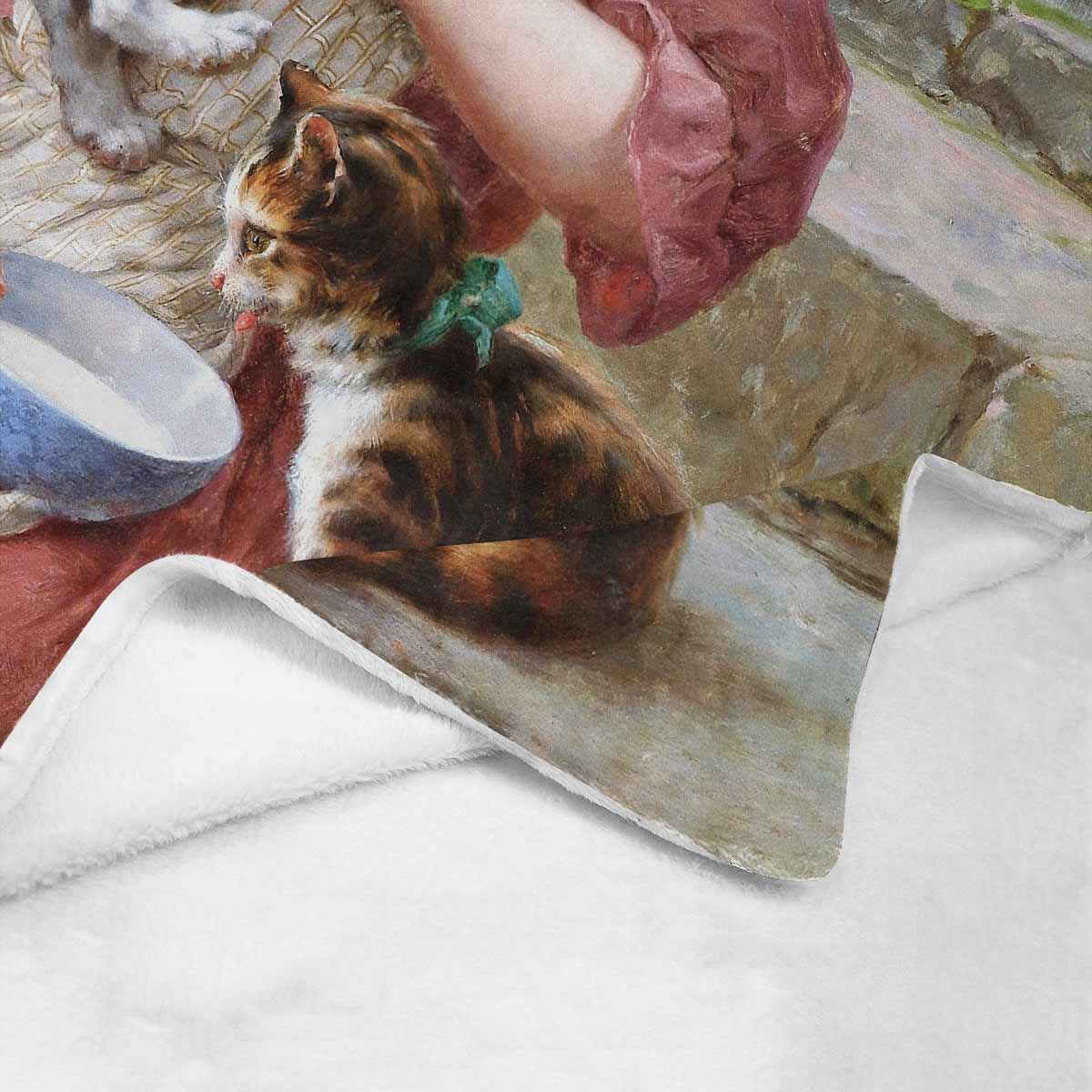 Victorian Girl Design BLANKET, LARGE 60 in x 80 in, New Friends