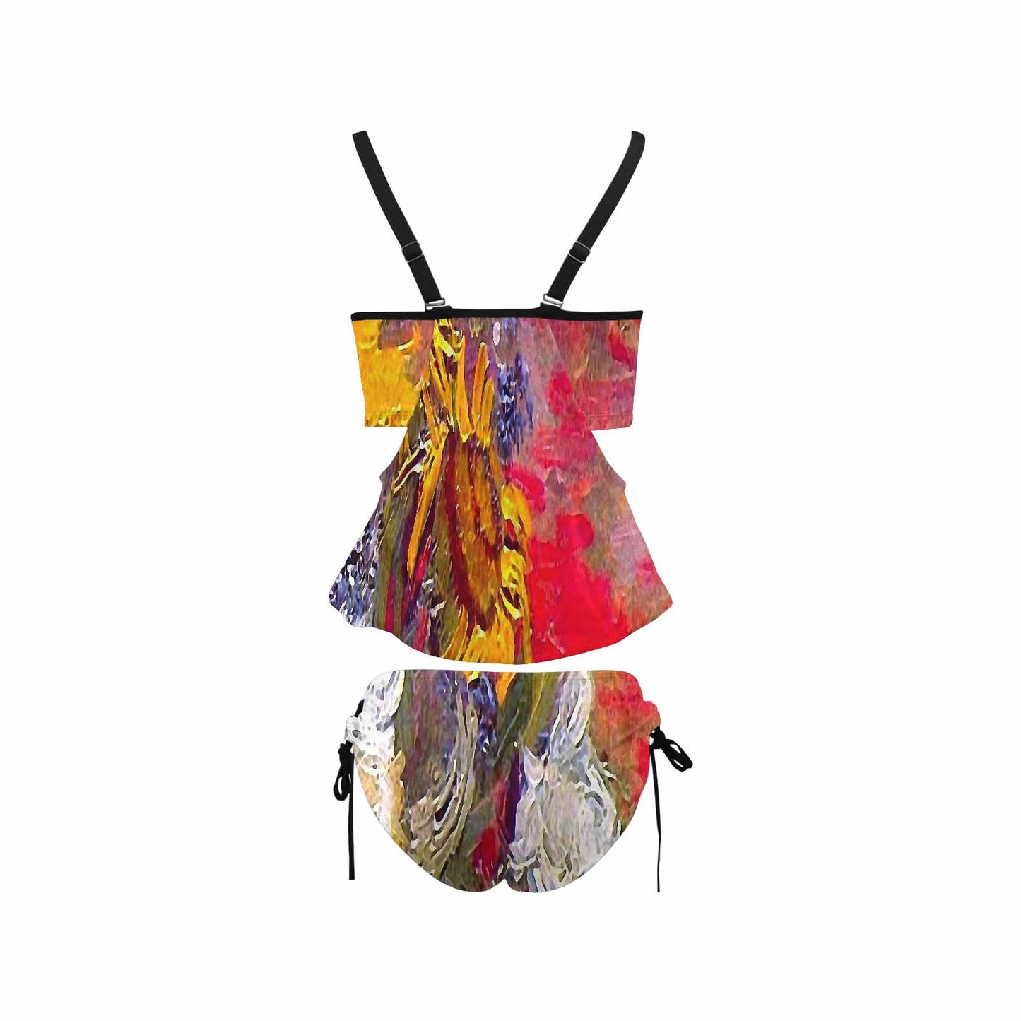 Vintage floral,cover belly tankini beach wear, swim wear, Design 54