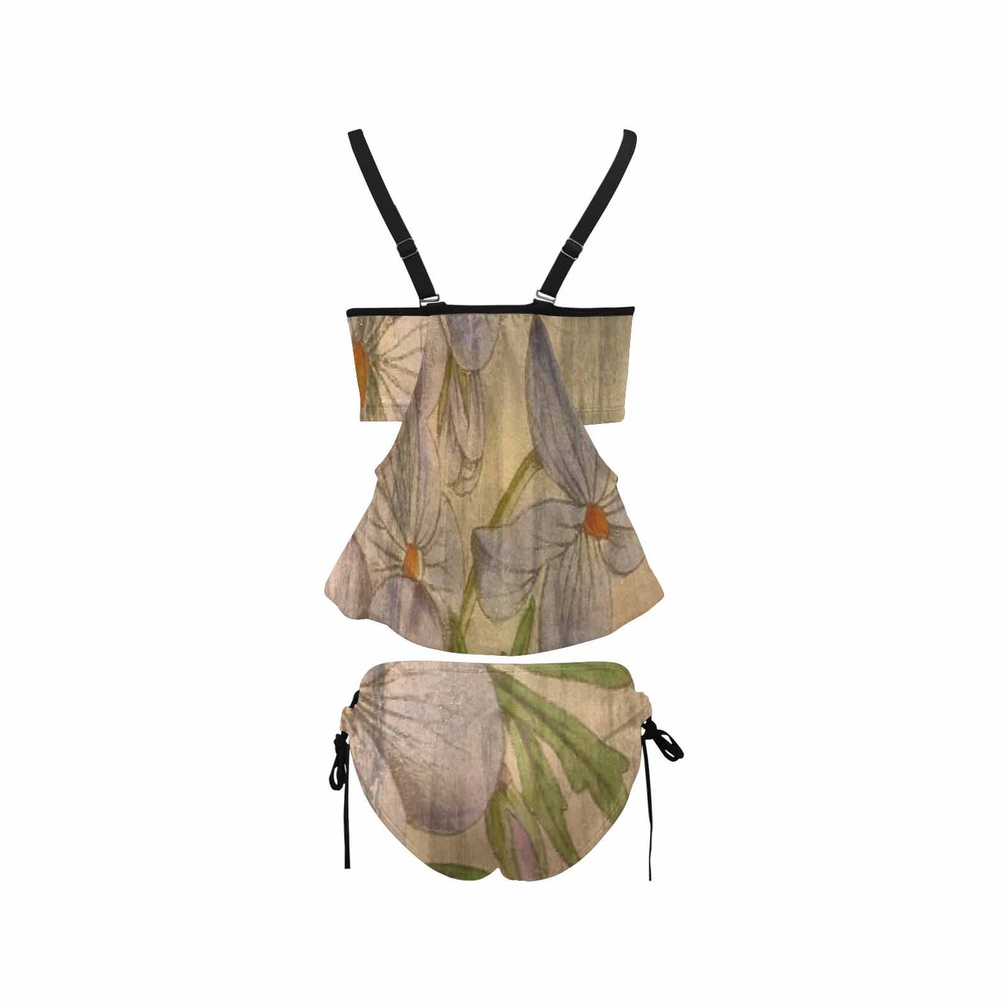 Vintage floral,cover belly tankini beach wear, swim wear, Design 13xx