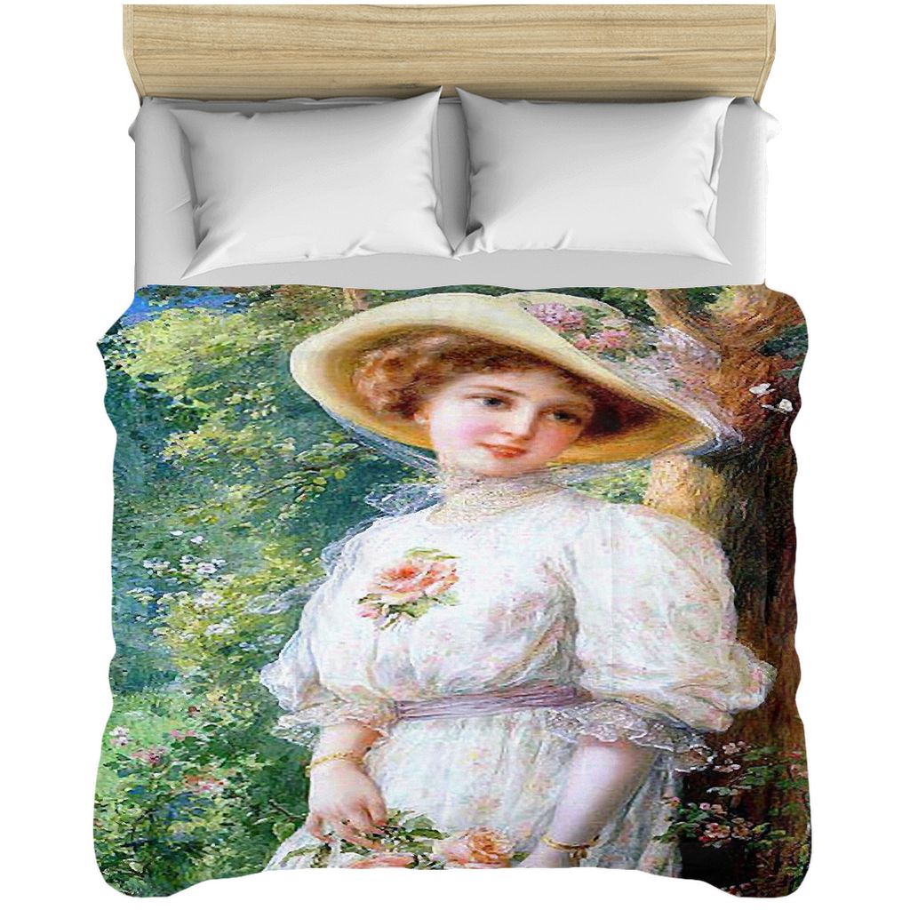 Victorian lady design comforter, twin, twin XL, queen or king, Reverie