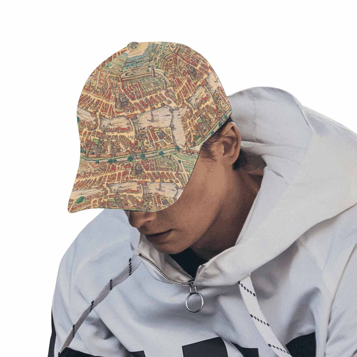 Antique Map design dad cap, trucker hat, Design 24