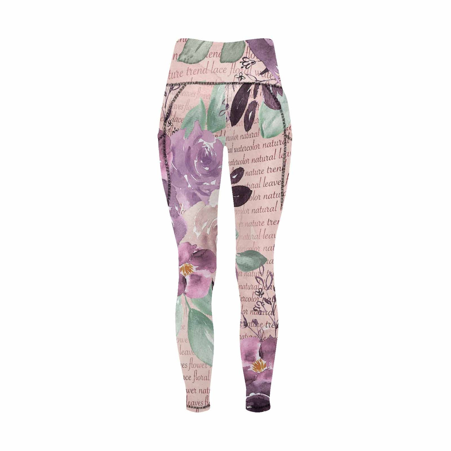 Floral 2, active wear leggings, outside surge, design 38