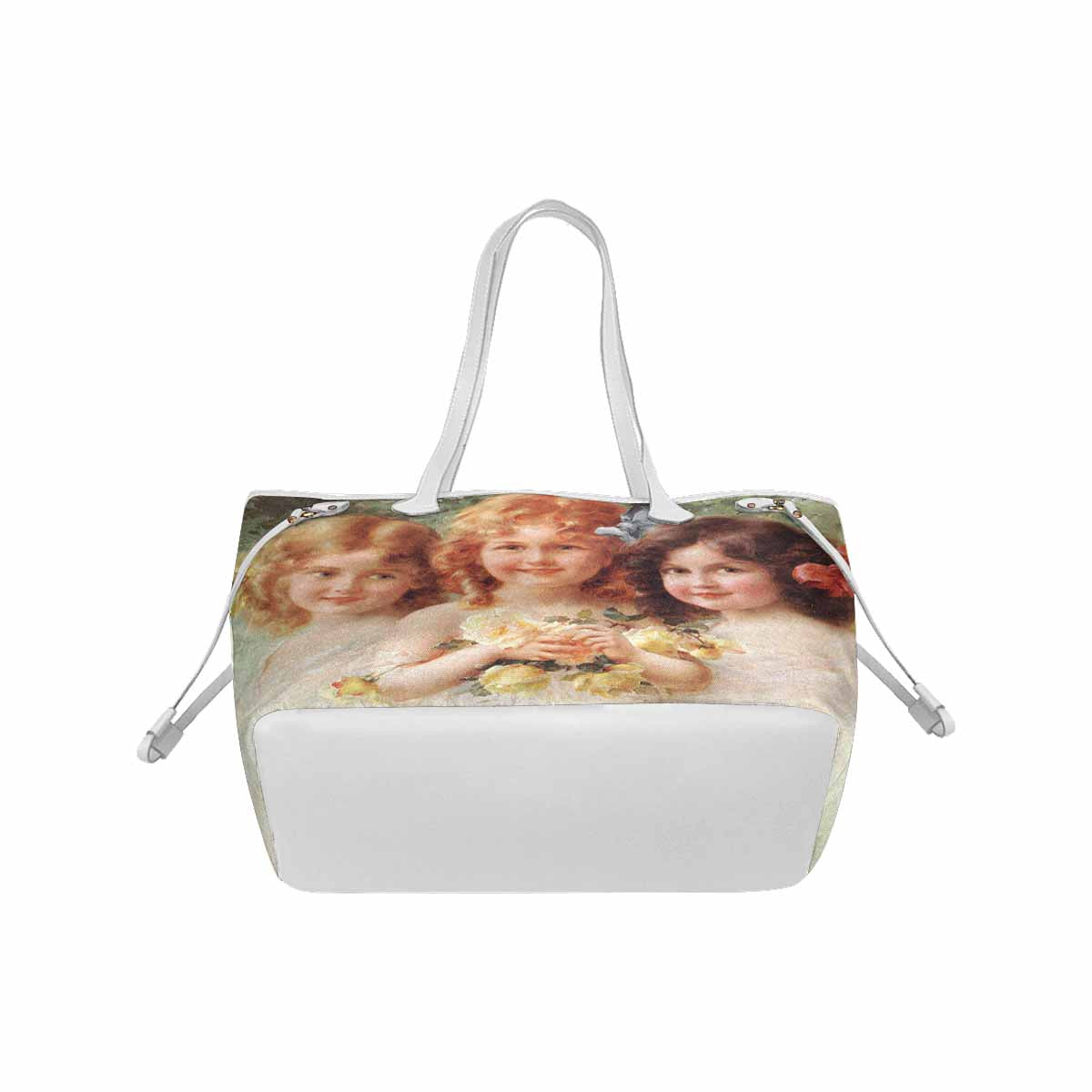 Victorian Lady Design Handbag, Model 1695361, Three Sisters, WHITE TRIM