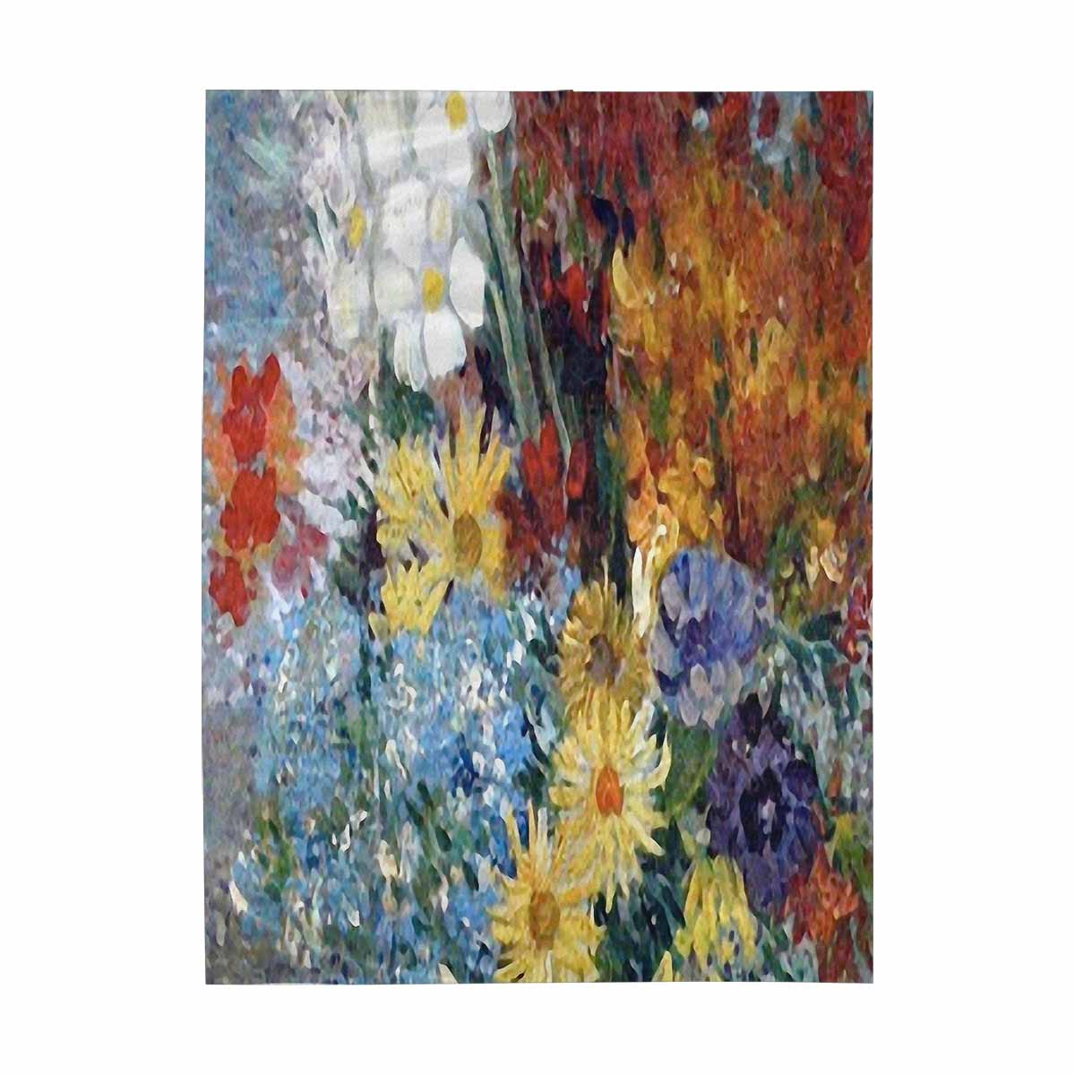 Vintage floral TAPESTRY, LARGE 60 x 80 in, Vertical, Design 41