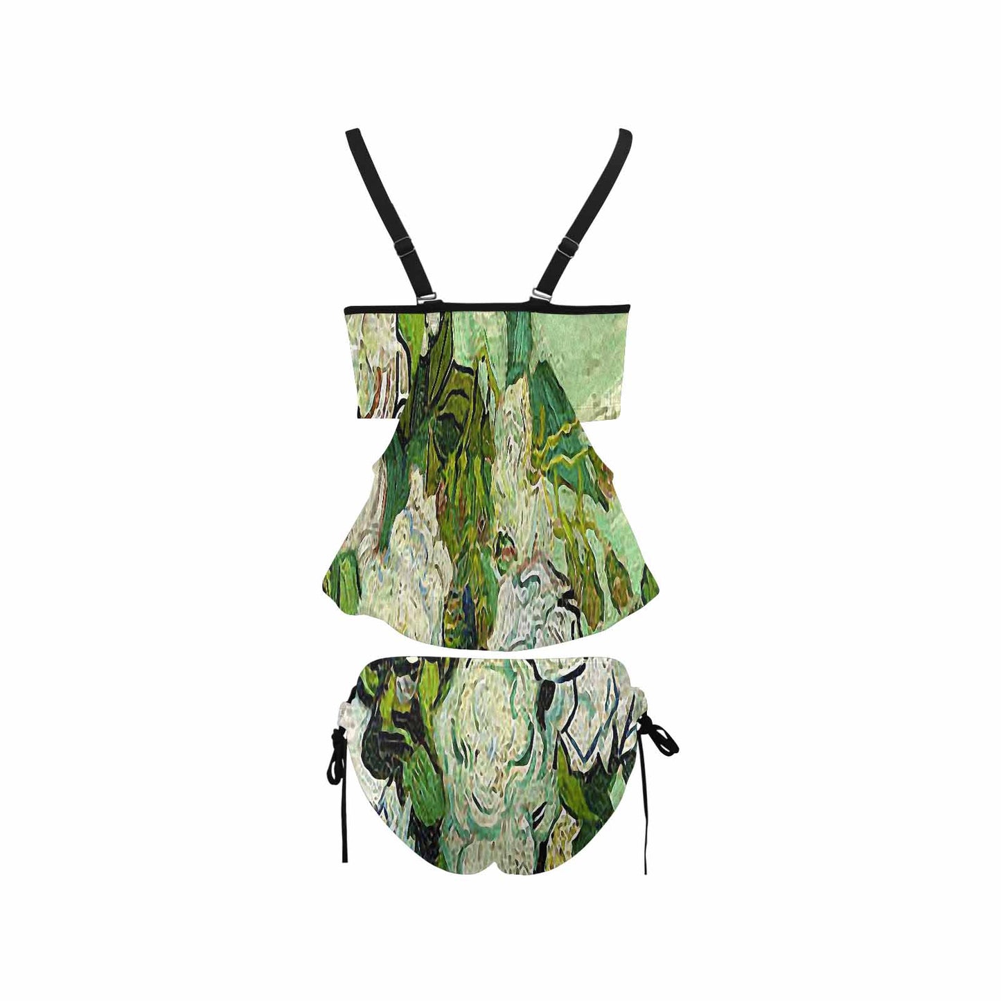 Vintage floral,cover belly tankini beach wear, swim wear, Design 45