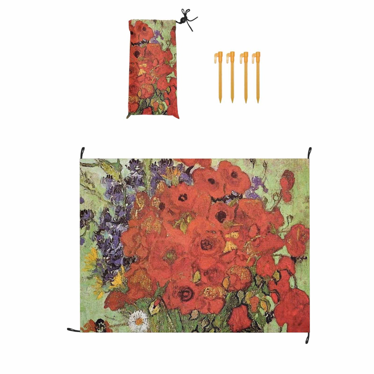 Vintage Floral waterproof picnic mat, 69 x 55in, Design 47