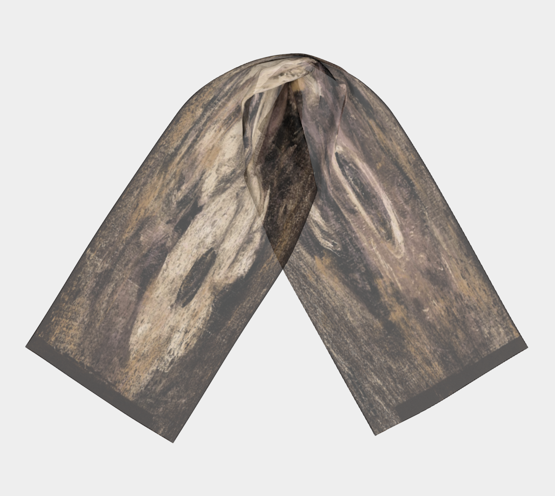 Vintage floral RECTANGLE satin charmeuse scarf, Design 16