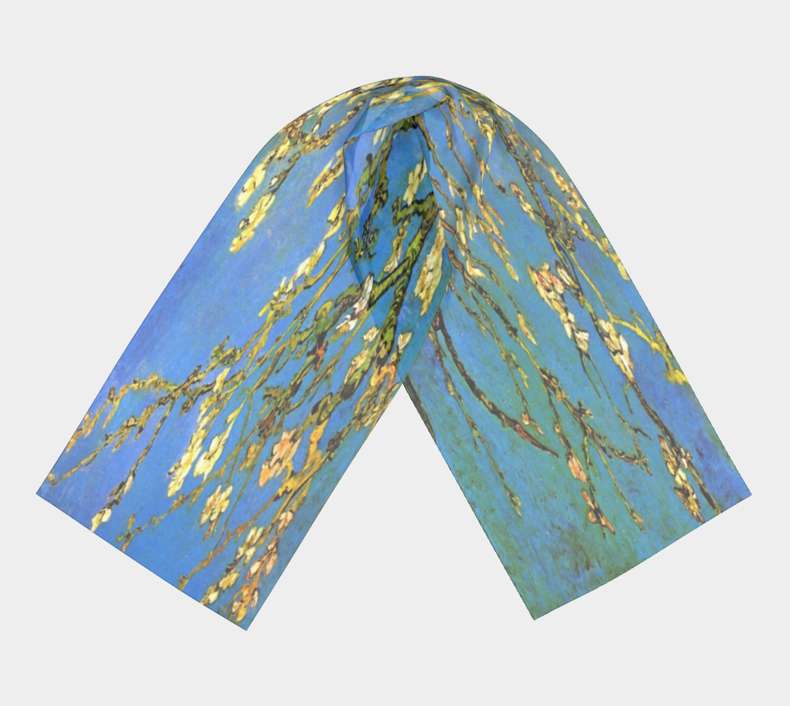 Vintage floral RECTANGLE satin charmeuse scarf, Design 20