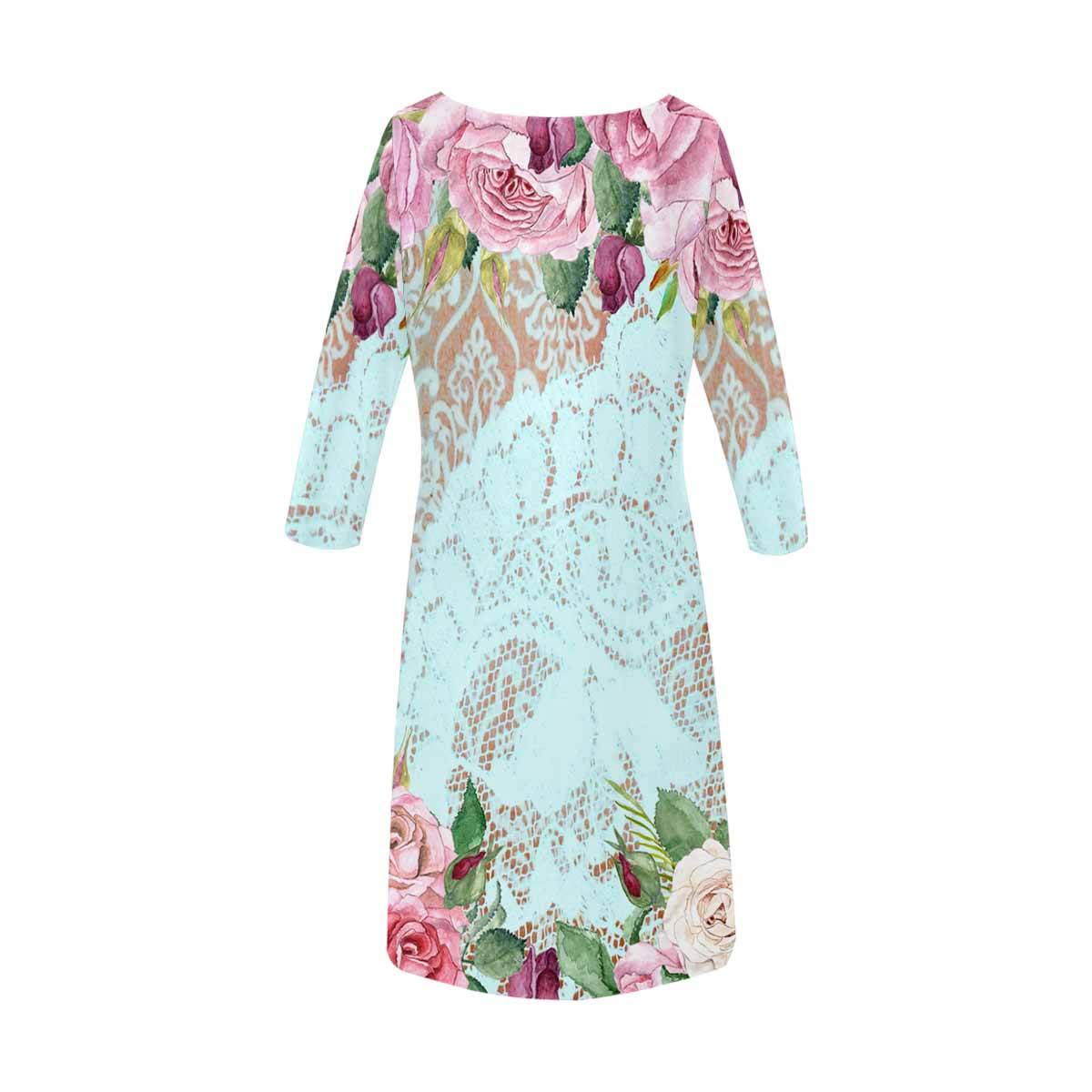 Victorian printed lace loose dress, Design 24