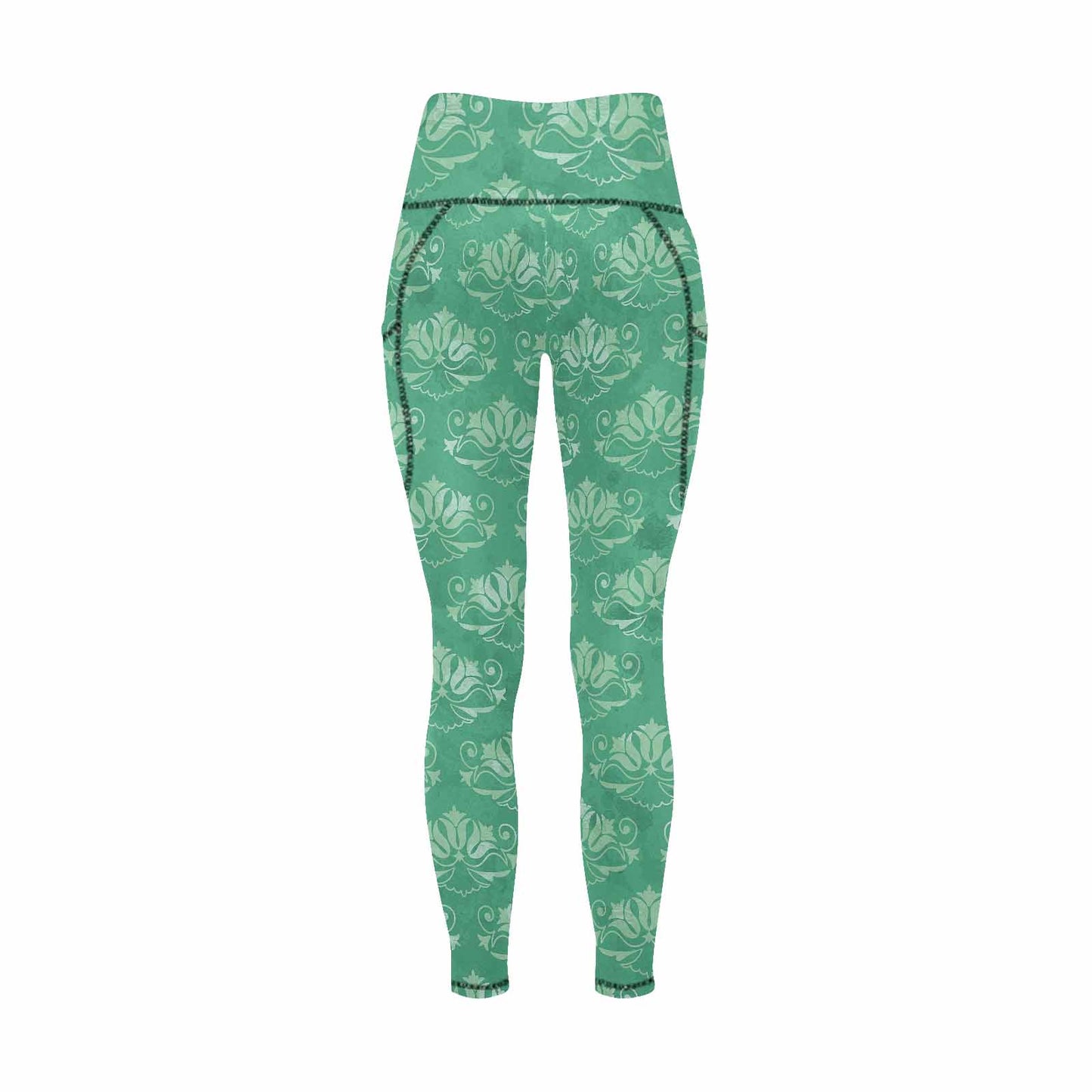Floral 2, active wear leggings, outside surge, design 72