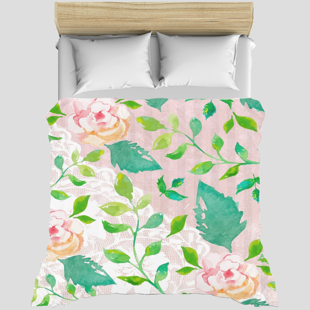 Victorian lace duvet cover, King, queen or twin, Design 21