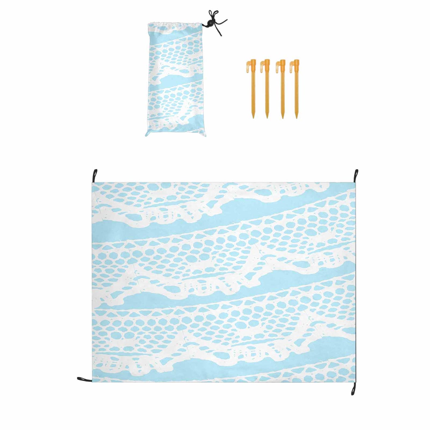 Victorian lace print waterproof picnic mat, 69 x 55in, design 08