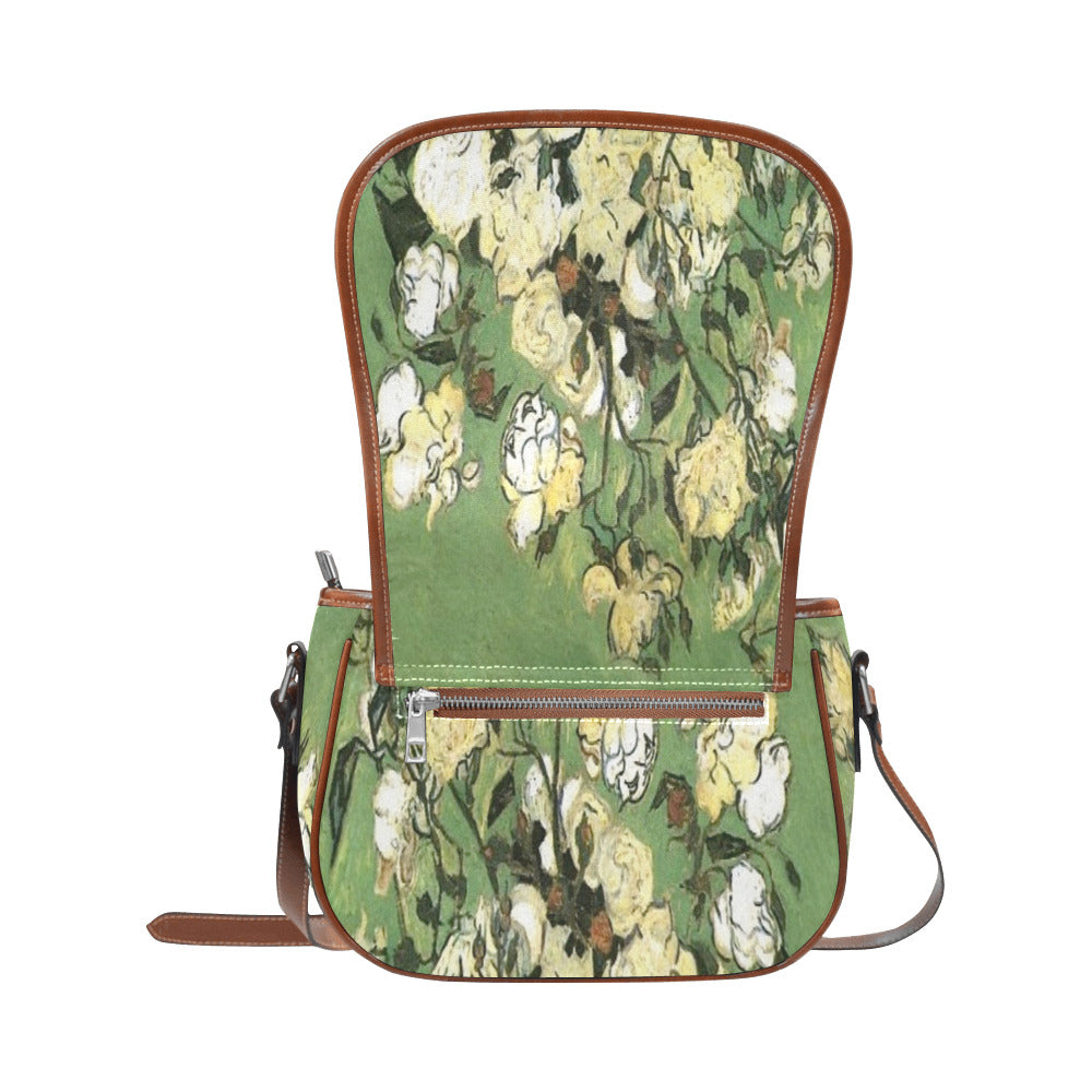 Vintage floral handbag, Design 55 Model 1695341 Saddle Bag/Large (Model 1649)