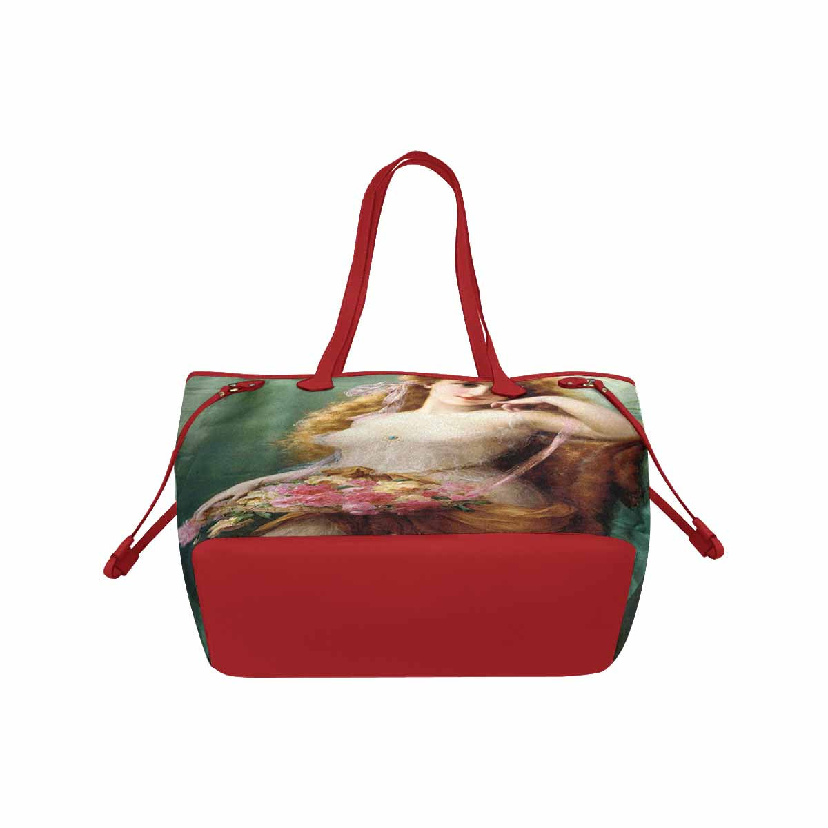 Victorian Lady Design Handbag, Model 1695361, Basket Of Roses, RED TRIM