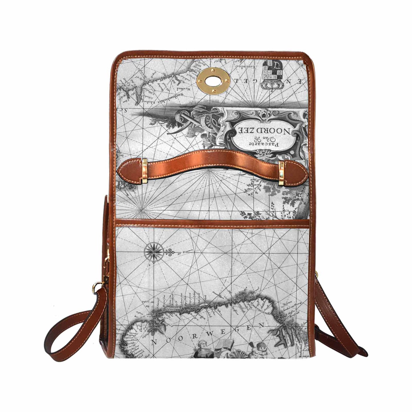 Antique Map Handbag, Model 1695341, Design 05