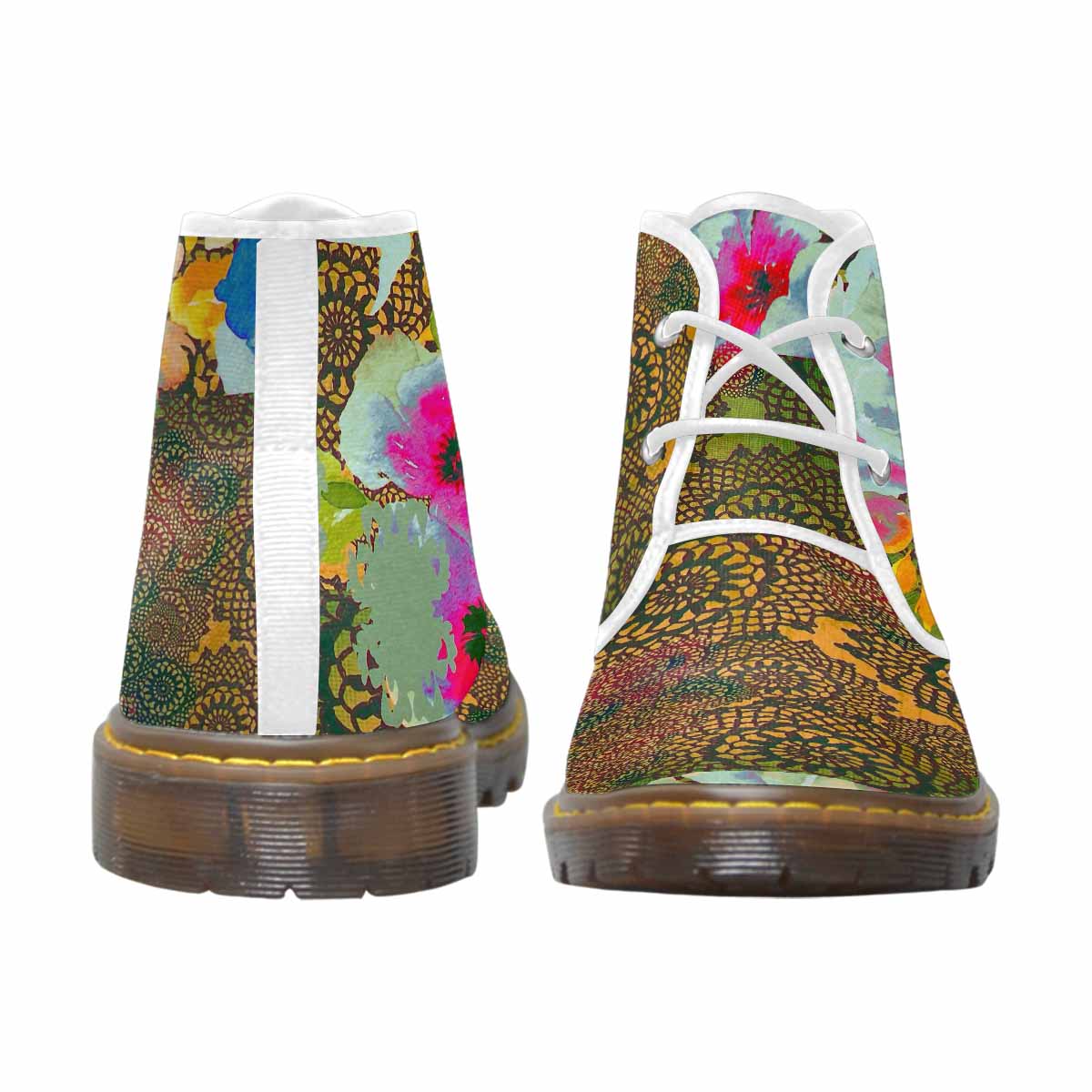 Lace Print, Cute comfy womens Chukka boots, design 15