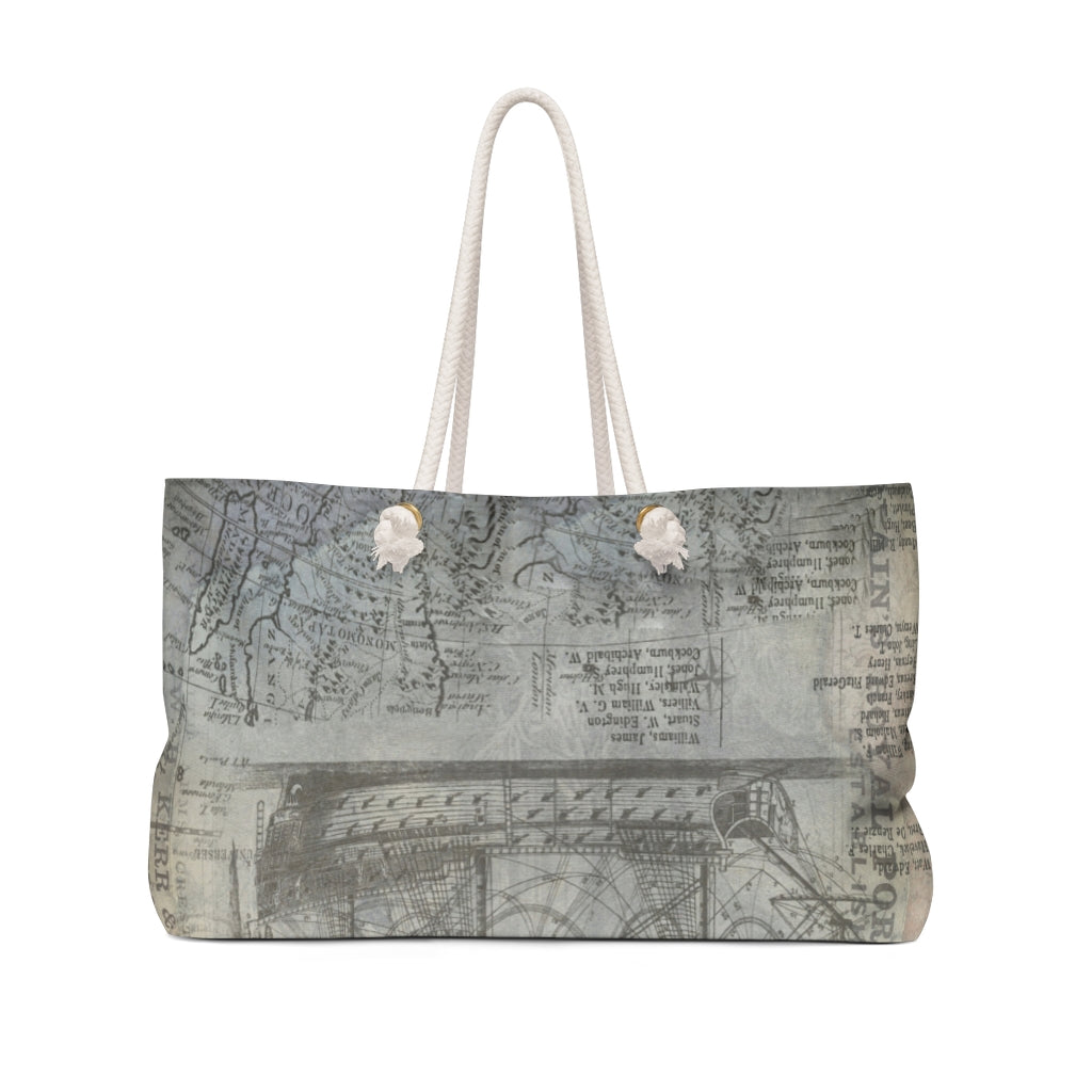 Antique General print weekender bag, casual tote, design 33