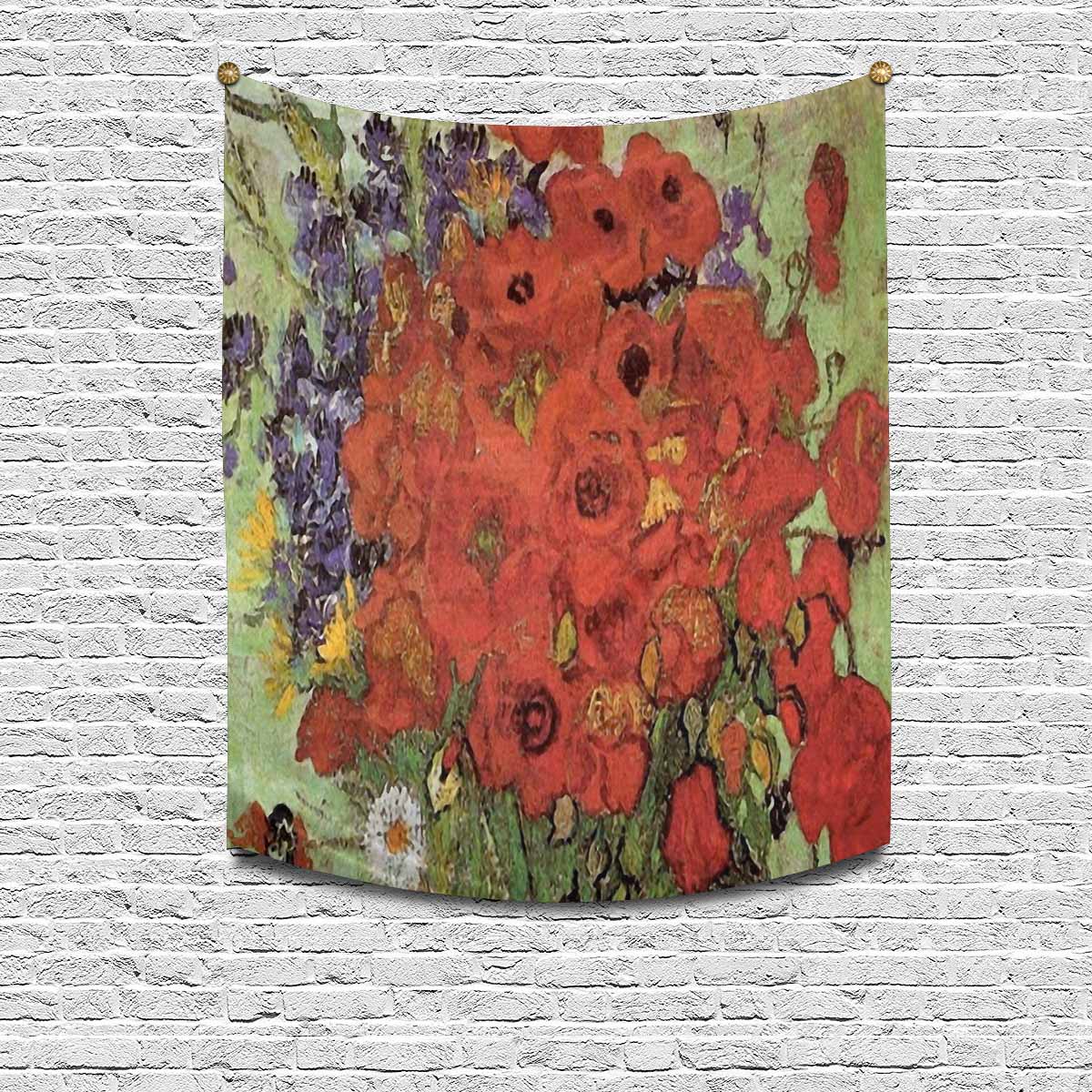 Vintage floral TAPESTRY, MEDIUM 51 in X 60 in, Design 47 C26