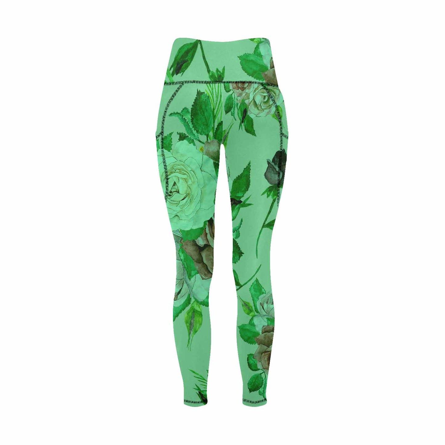 Floral 2, active wear leggings, outside surge, design 58